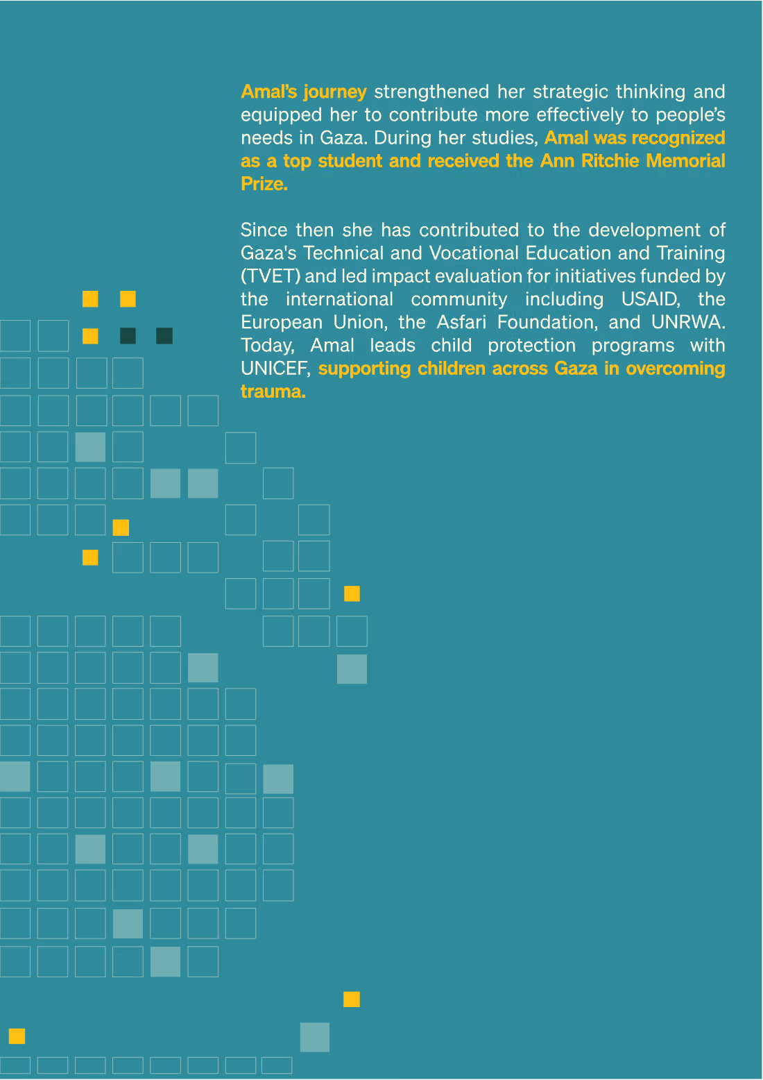 Page 15: Amal’s journey strengthened her strategic thinking and