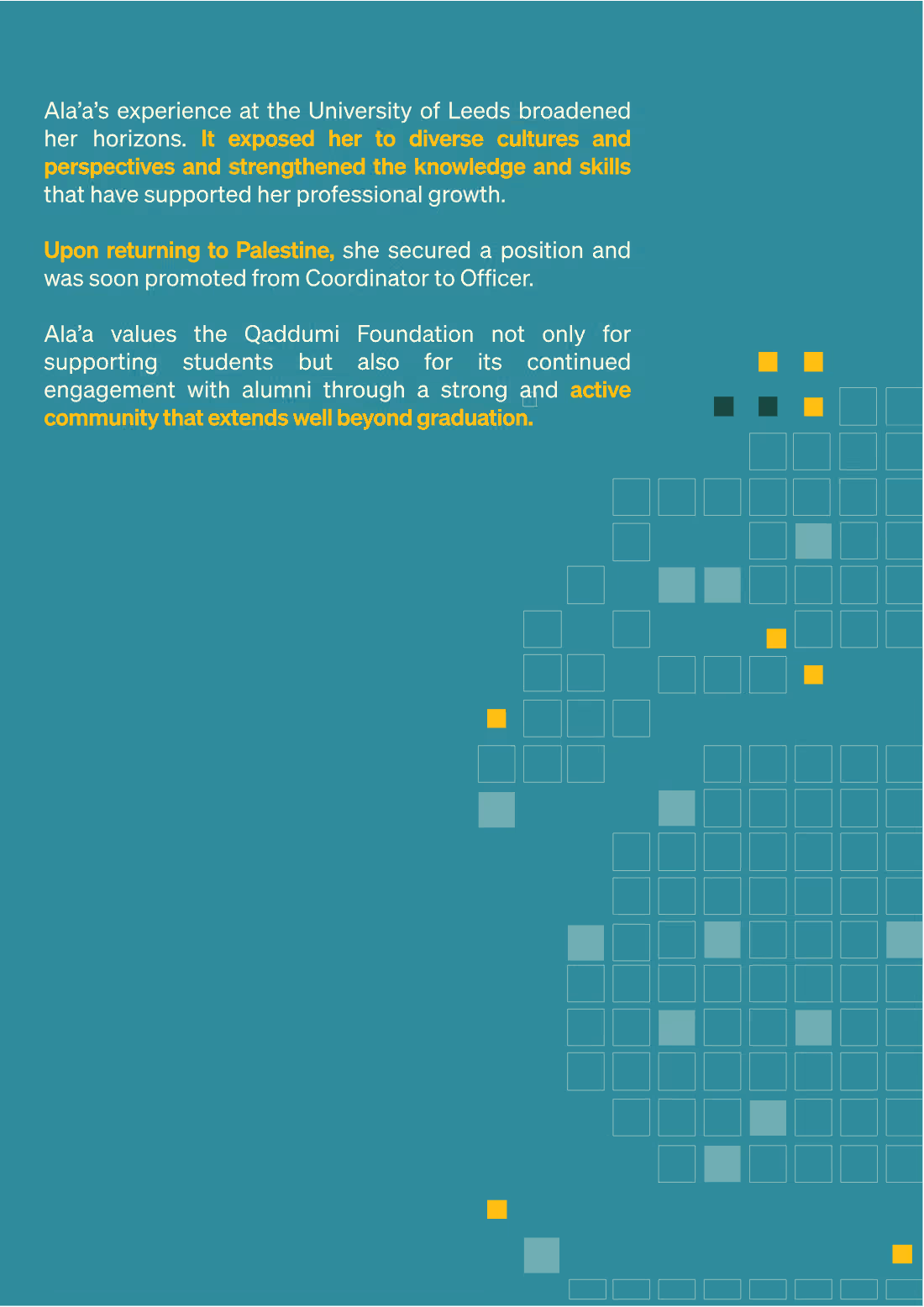 Page 26: Ala’a’s experience at the University of Leeds broadened